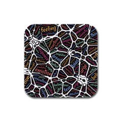 Mental Human Experience Mindset Rubber Square Coaster (4 Pack) by Paksenen