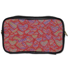 Love Hearts Valentines Connection Toiletries Bag (two Sides) by Paksenen