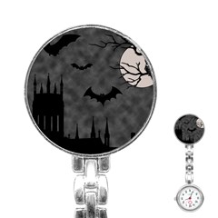 Halloween Background Halloween Scene Stainless Steel Nurses Watch by Ket1n9