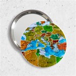 World Map 2.25  Handbag Mirrors Front