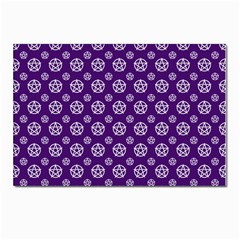 White Pentacle And Purple Pattern Postcards 5  X 7  (pkg Of 10) by cheekywitch