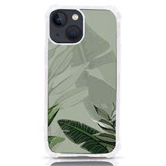 Banana Leaf Plant Pattern Iphone 13 Mini Tpu Uv Print Case by anzea