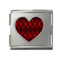 Muster Rot Schwarz Mega Link Heart Italian Charm (18mm) by 2607694c