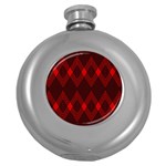 muster rot schwarz Round Hip Flask (5 oz) Front