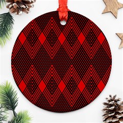 Pattern Red Black, Ornament (round) by 2607694c