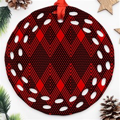 Pattern Red Black, Ornament (round Filigree) by 2607694c
