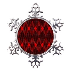 Pattern Red Black, Metal Large Snowflake Ornament by 2607694c