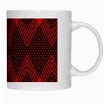 pattern, red, black,  White Mug Right