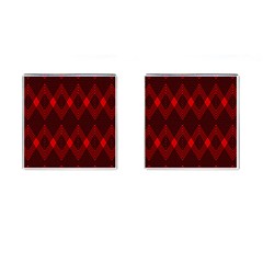 Muster Rot Rot Schwarz Cufflinks (square) by 2607694c