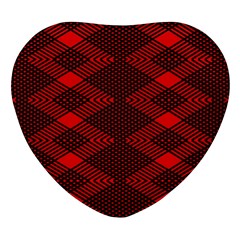 Pattern Rot Schwarz Heart Glass Fridge Magnet (4 Pack) by dedoma