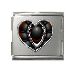 Fractal Eye Mega Link Heart Italian Charm (18mm) by dedoma