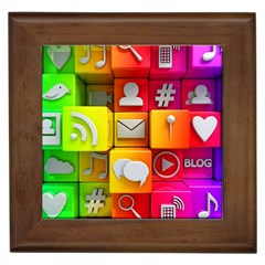 Colorful 3d Social Media Framed Tile by Ket1n9