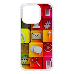 Colorful 3d Social Media Iphone 14 Pro Tpu Uv Print Case by Ket1n9