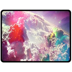 Clouds Multicolor Fantasy Art Skies Two Sides Fleece Blanket (large) by Ket1n9