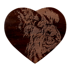 Angry Male Lion Wild Animal Heart Wood Jewelry Box by Loisa77