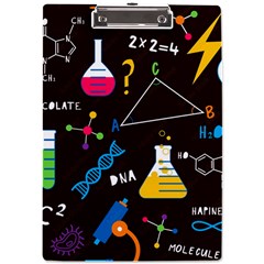 Science Lesson Flat Vector Seamless Pattern A4 Acrylic Clipboard by Loisa77