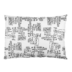 Blackboard Algorithms Black And White Pattern Pillow Case (two Sides) by dflcprintsclothing