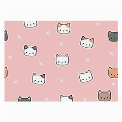 Cute Cat Cartoon Doodle Seamless Pink Pattern Large Glasses Cloth by Grandong