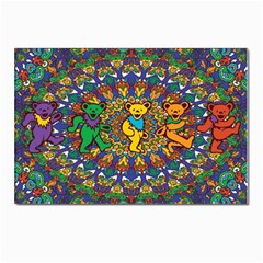 Dead Dancing Bears Grateful Dead Pattern Postcard 4 x 6  (pkg Of 10) by Grandong