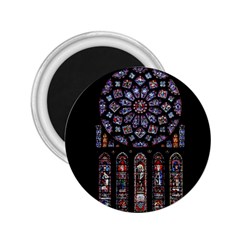 Chartres Cathedral Notre Dame De Paris Stained Glass 2 25  Magnets by Grandong