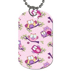 Owls Bird Animal Pattern Dog Tag (two Sides) by Loisa77