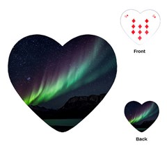 Aurora Borealis Beautiful Northern Lights Nature Playing Cards Single Design (heart) by Loisa77