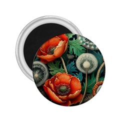 Flower Poppies 2 25  Magnets by Loisa77