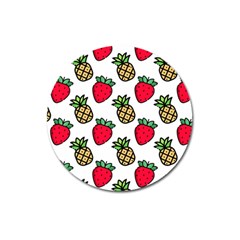 Strawberries Pineapples Fruits Magnet 3  (round) by Loisa77