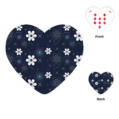 Blue Background Abstract Seamless Playing Cards Single Design (heart) by Loisa77