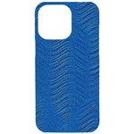 Blue Wave Abstract Texture Seamless iPhone 15 Pro Max Black UV Print PC Hardshell Case Front