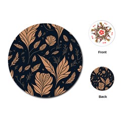 Background Pattern Leaves Texture Playing Cards Single Design (round) by Loisa77