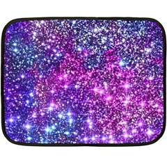 Purple Violet Glitter Galaxy Nebula Space Pattern Two Sides Fleece Blanket (mini) by Perong