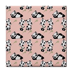 Cute Panda Animal Pattern Tile Coaster by Perong