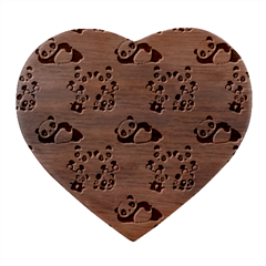 Cute Panda Animal Pattern Heart Wood Jewelry Box by Perong