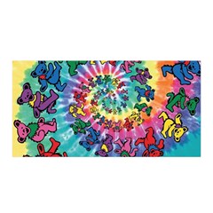 Tie Dye Grateful Dead Bears Satin Wrap 35  X 70  by Perong