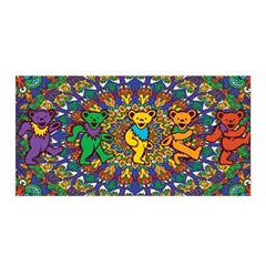 Dead Dancing Bears Grateful Dead Pattern Satin Wrap 35  X 70  by Grandong