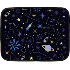 Starry Night  Space Constellations  Stars  Galaxy  Universe Graphic  Illustration Two Sides Fleece Blanket (mini) by Grandong