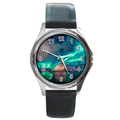 Amazing Aurora Borealis Colors Round Metal Watch by Grandong