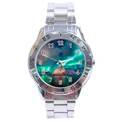 Amazing Aurora Borealis Colors Stainless Steel Analogue Watch by Grandong