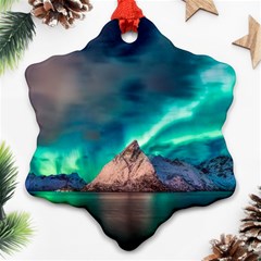 Amazing Aurora Borealis Colors Snowflake Ornament (two Sides) by Grandong