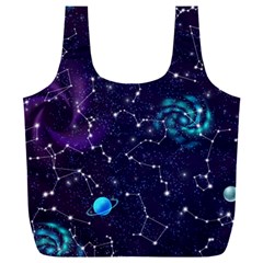 Realistic Night Sky Poster With Constellations Full Print Recycle Bag (xxxl) by Ket1n9