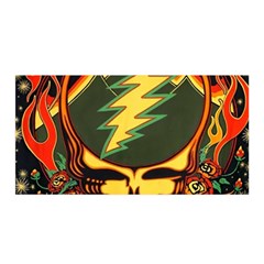 Grateful Dead Steal Your Face Deadhead Hippie Logo Music Satin Wrap 35  X 70  by Perong