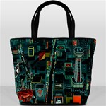 Art Cityscape Japanese Bucket Bag Back