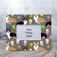 Corgi Boba Tea Bubble Tea Kawaii Food Welsh Corgis Dog White Tabletop Photo Frame 4 x6  by Perong