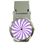 Spiral Vortex Rays Lavender Swirl Purple Money Clip Watches Front