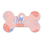 July Summer Strawberry Pink Berry Dog Tag Bone (Two Sides) Back