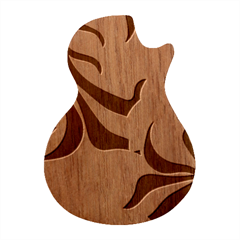 Lemon Citrus Fruit Summer Painting Drawing Guitar Shape Wood Guitar Pick Holder Case And Picks Set by Grandong