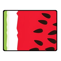 Watermelon Black Green Melon Red Fleece Blanket (small) by Cemarart