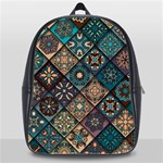 Flower Texture Background Colorful Pattern School Bag (XL) Front