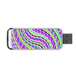 Neon Trippy Swirls Twirls Design Portable USB Flash (Two Sides) Front